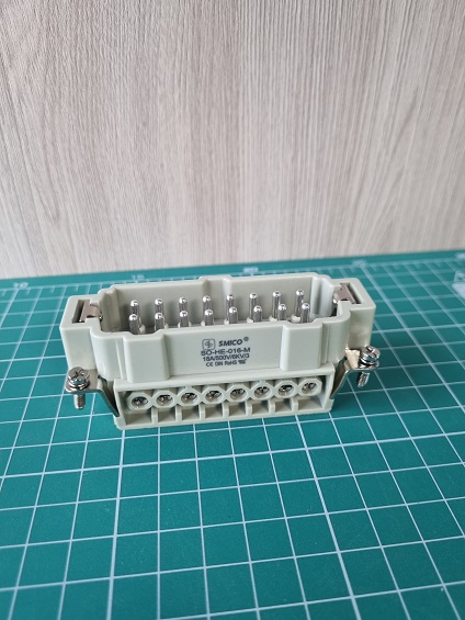 Вставка контактная, размер H16B, тип вилка, 16P+PE, 16A, 500V, винтовой зажим