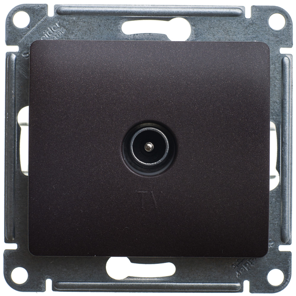 GLOSSA TV РОЗЕТКА проходная 4DB, ШОКОЛАД