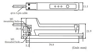 LANBAO LAP-TR03TPB оптический датчик этикетки PNP с кабелем 2м.