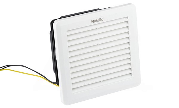 Вентилятор с фильтром SFF сдвижной 21Вт, 100м3/ч, 230VAC, габариты 150x150x77мм, вырез 125x125мм, IP54, RAL7035