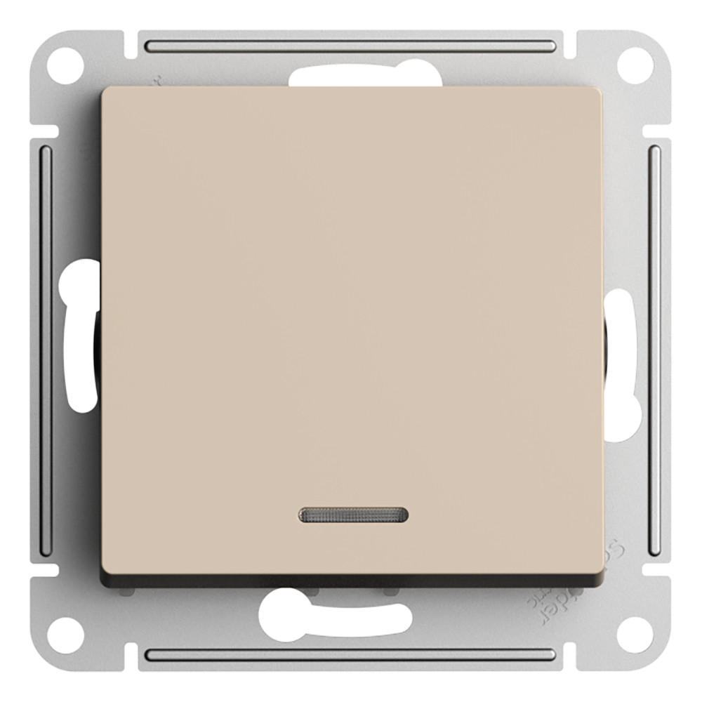 ATLASDESIGN 1-клавишный ВЫКЛЮЧАТЕЛЬ с подсветкой, сх.1а, 10АХ, механизм, ПЕСОЧНЫЙ