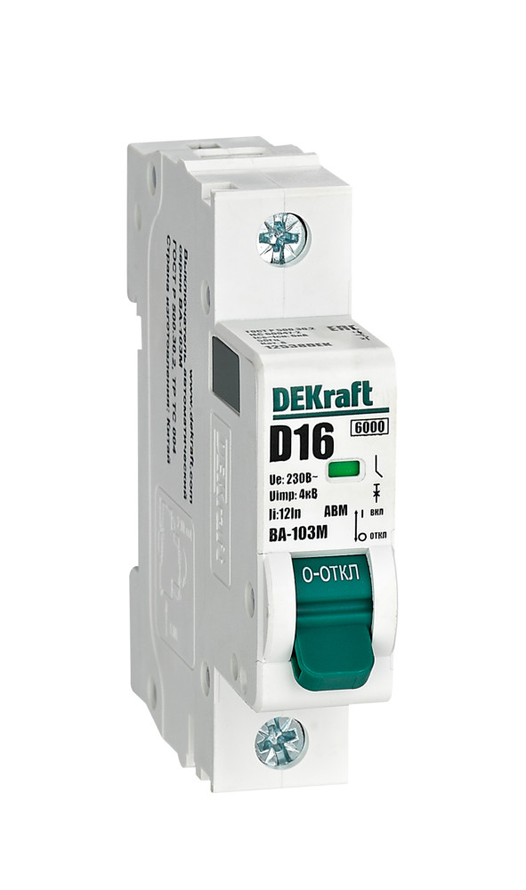 Авт. выкл. без теплозащиты 1P 16А х-ка D 6кА ВА-103M