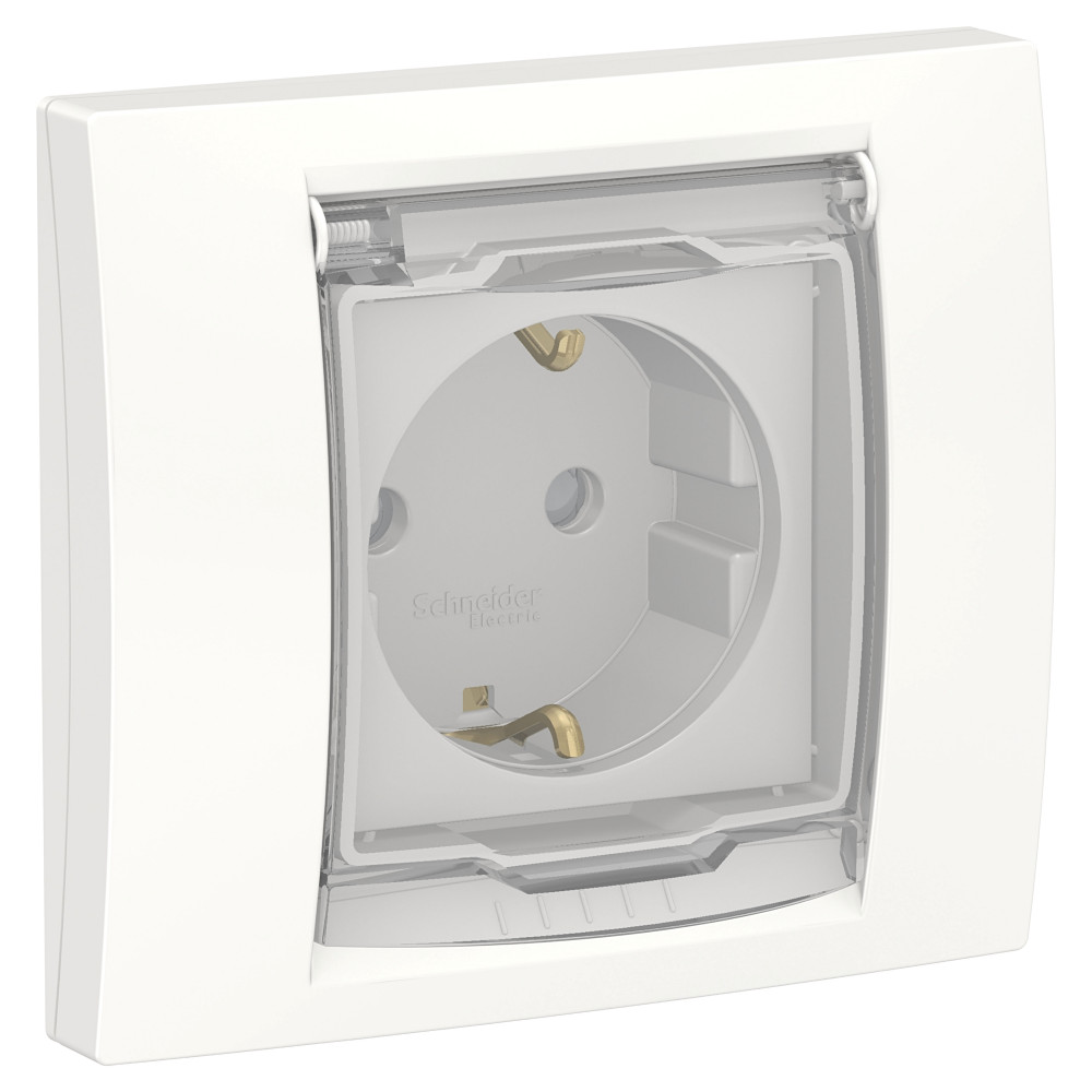 UNICA NEW РОЗЕТ. с/шт, с/кр, IP44,БЕЛ