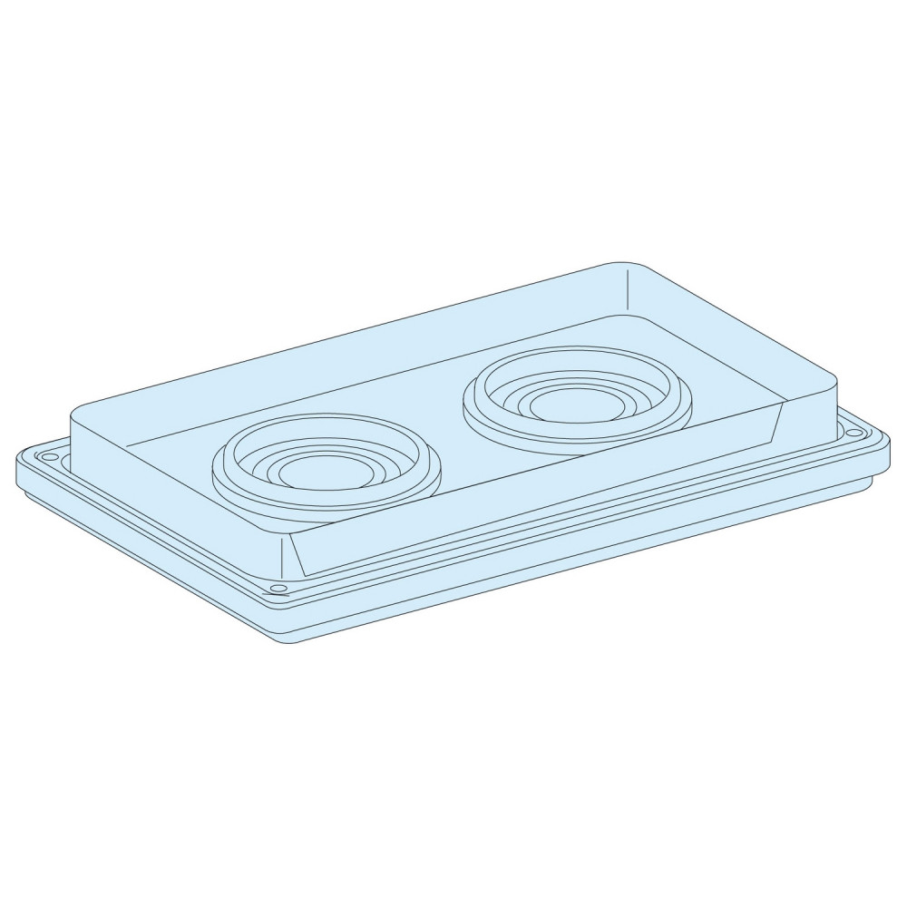 САЛЬНИК. ПАНЕЛЬ С 2 ОТВЕРСТИЯМИ ДИАМЕТРОМ 33 - 72 ММ, IP55