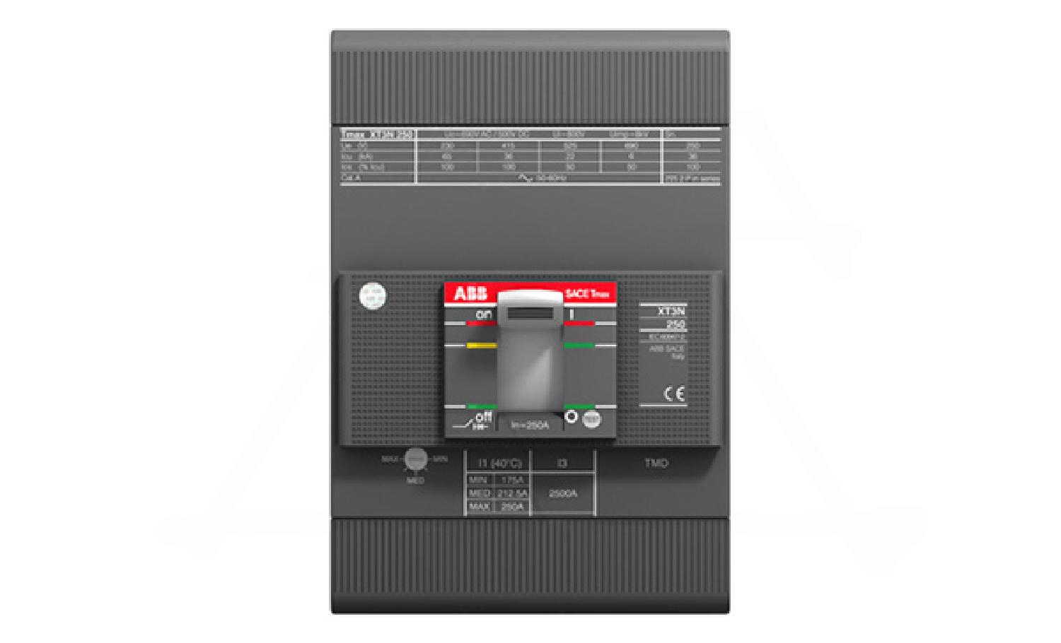 Авт. выключатель Tmax XT3N 250/200 TMD, 200A 3P 36kA It=0.7…1In Ie=10In