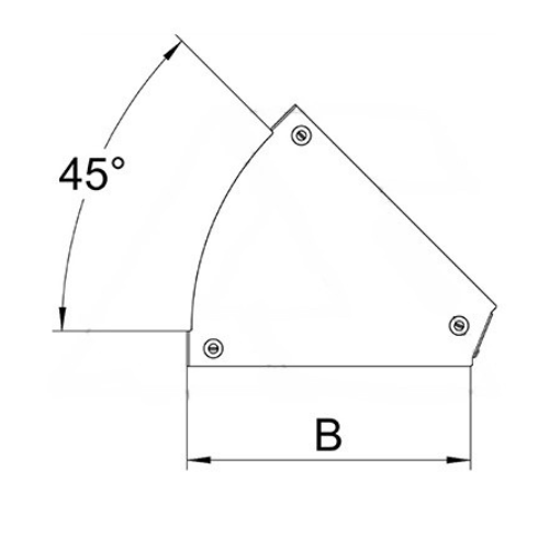 Крышка DFBM 45 100 FS секции угловой горизонтальной 45°, для лотка шириной 100мм, конв. оцинк.