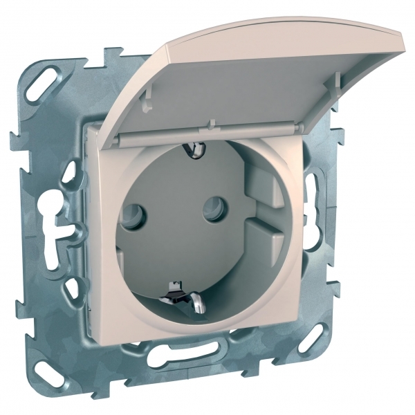 РОЗЕТКА С З/К СО ШТОРКАМИ (ВИНТ. ЗАЖИМ)