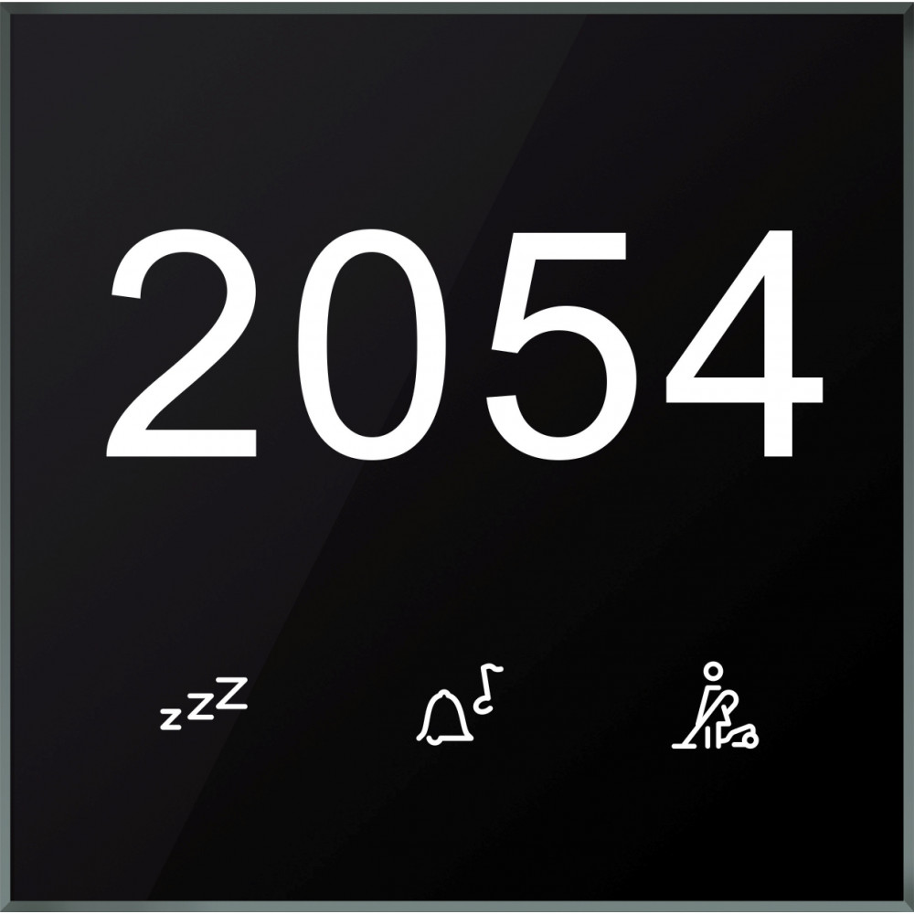 Стеклянная сенсорная коридорн. панель GTP, 1 кнопка №комн Modbus ⎓24В ОБР