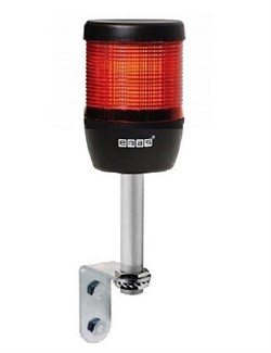 Сигнальная колонна 70мм, одноцветная (красный цвет), с зуммером, стробоскоп FLESH, алюм. патрубок 100мм с настенным креплением, 220В AC, IP40 IK71F220ZD01