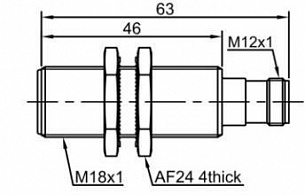 LANBAO LR18XBF05DPOW-E2 индуктивный датчик M18 PNP NO Sn=5мм разъем M12, -25....120°C