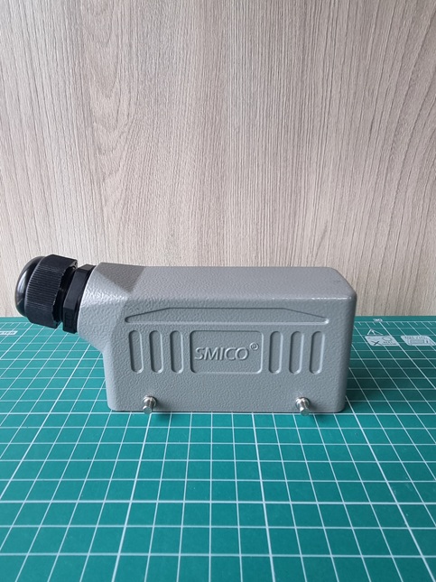 Корпус разъема, размер H24B, кабельный, угловой ввод M25, металл, IP65, RAL 7037