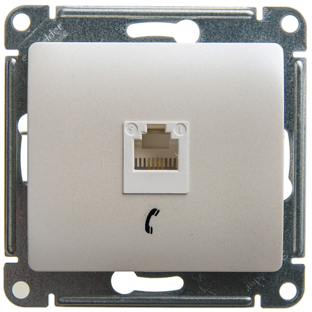 GLOSSA РОЗЕТКА телефонная RJ11, механизм, ПЕРЛАМУТР