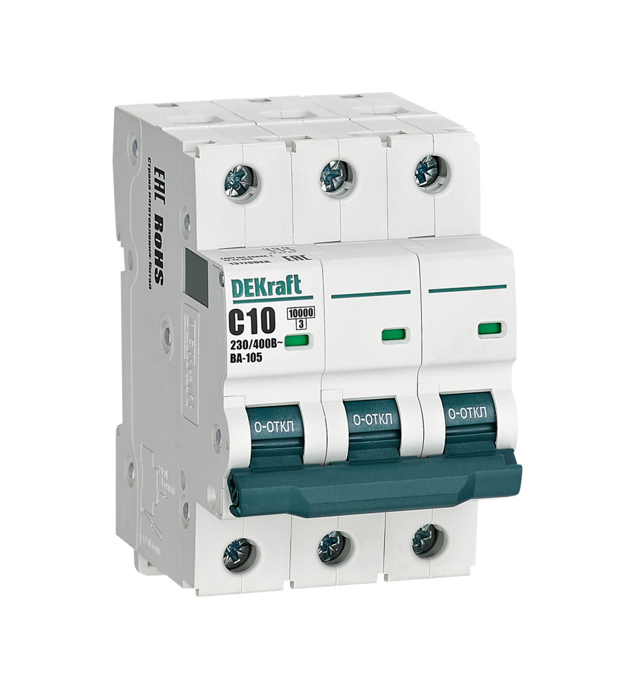 Авт. выкл. 3P 10A х-ка C ВА-105 10кА