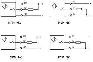 LANBAO LE12SN04DNO индуктивный датчик 27,8x12x7,1 NPN NO Sn=4мм кабель 2м
