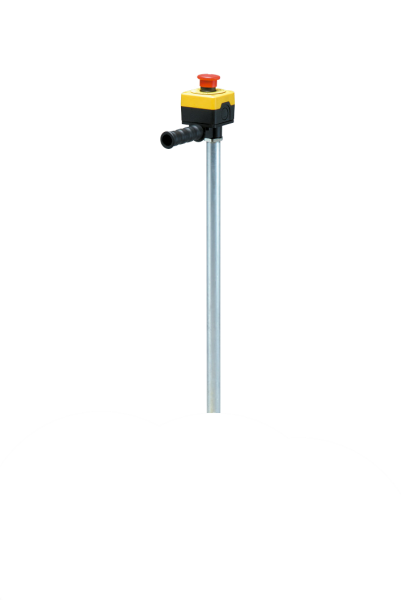 Рукоятка со стойкой и однокнопочным постом с аварийной кнопкой "Грибок" 40мм, 1НЗ, с табличкой (250В AC, 4А), IP65 PDABE