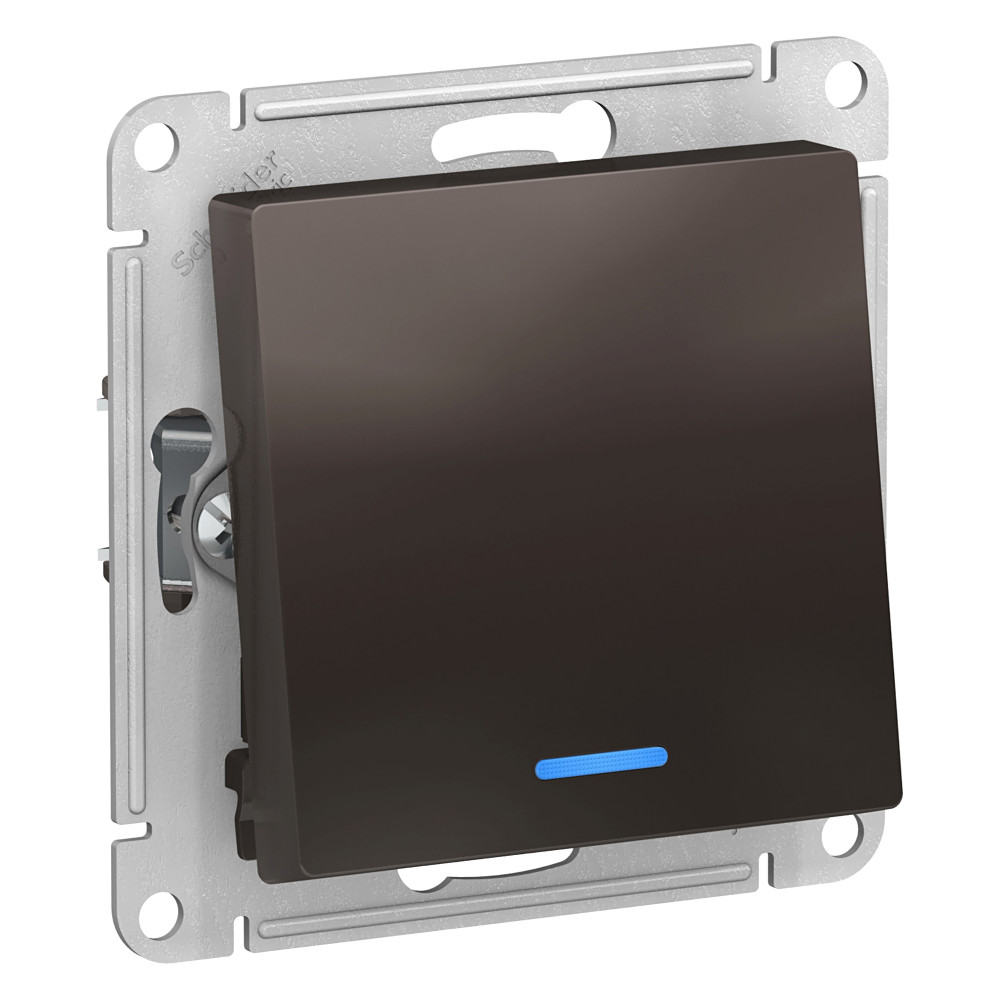 ATLASDESIGN 1-клавишный ПЕРЕКЛЮЧАТЕЛЬ с подсветкой, сх.6а, 10АХ, механизм, МОККО