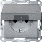 MERTEN МЕХАНИЗМ розетки с крышкой з/шт IP44, АЛЮМИНИЙ, QF SM