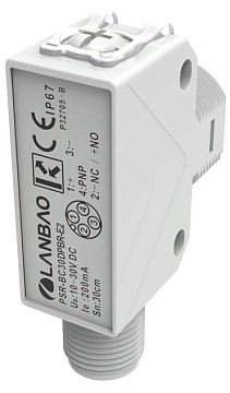 LANBAO PSR-TM20DNB-E2 оптический датчик 20м, NPN NO/NC, разъем M12, приемник