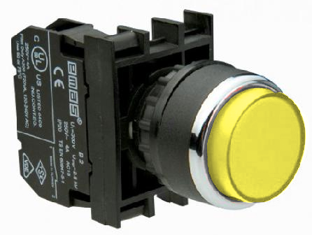 Кнопка выступающая желтая B100HS (1НО)