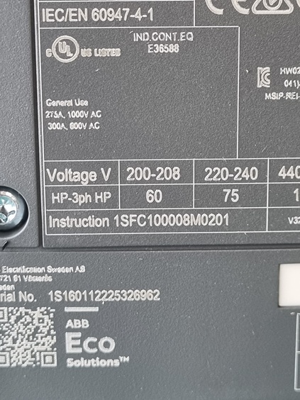 Контактор AF205-30-11-13 100...250VAC/DC, 3NO 205A(350A-AC1) 110kW, всп.контакт 1NO+1NC (4A-AC15)