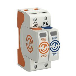 Разрядник V50-1+NPE-280, 2P, It(10/350)=25кА, It(8/20)=80кА, Up=1.3кВ, B+C