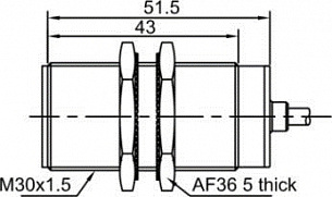 LANBAO LR30XBF10DPOW индуктивный датчик M30х53мм PNP NO Sn=10мм кабель 2м