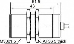 LANBAO LR30XBF10DPOW индуктивный датчик M30х53мм PNP NO Sn=10мм кабель 2м