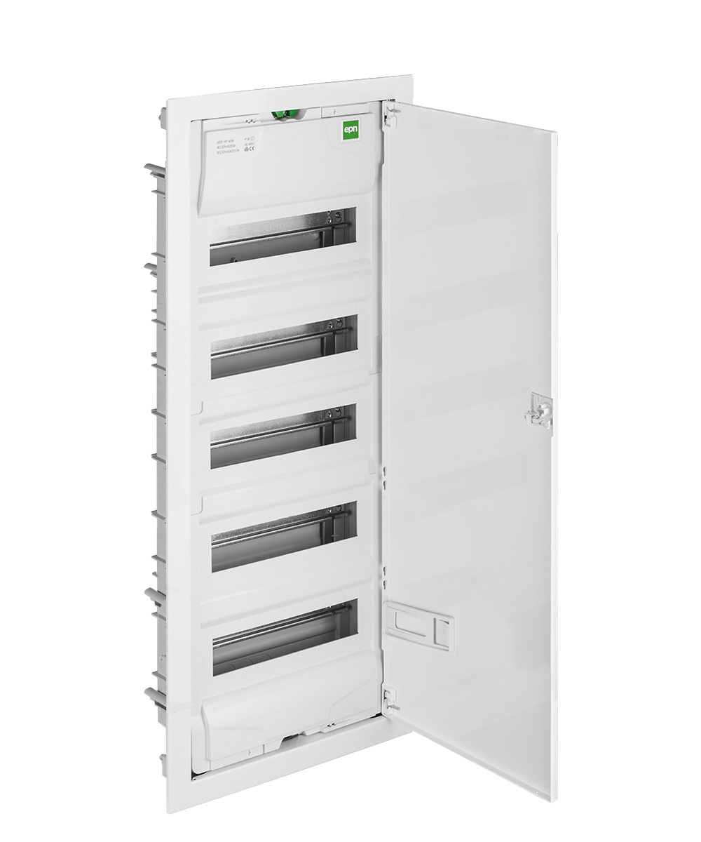 Щит встраив. MSF 5x12M (60M), N/PE 2x(2x25+20x16mm2+19x10mm2), мет. дверь, белый RAL9016, 853x358x97mm, IP30