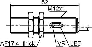 LANBAO CR12CF02DPC емкостной датчик M12 PNP NC Sn=2мм кабель 2м