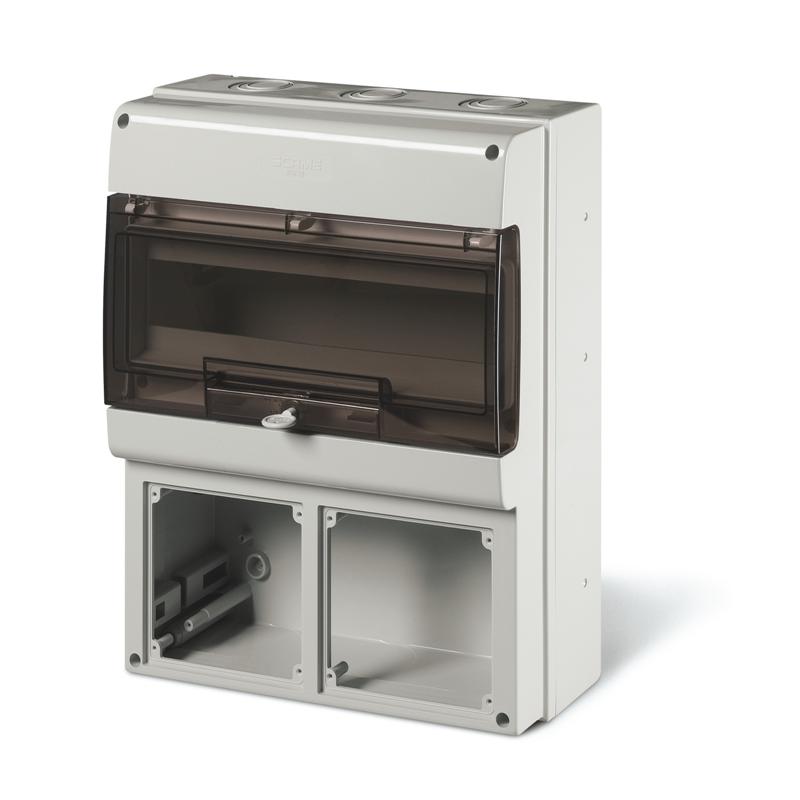 Щит комбинированный навесной M400, 16M + 2х 136x125, 328x400x140mm, IP66, серия DOMINO