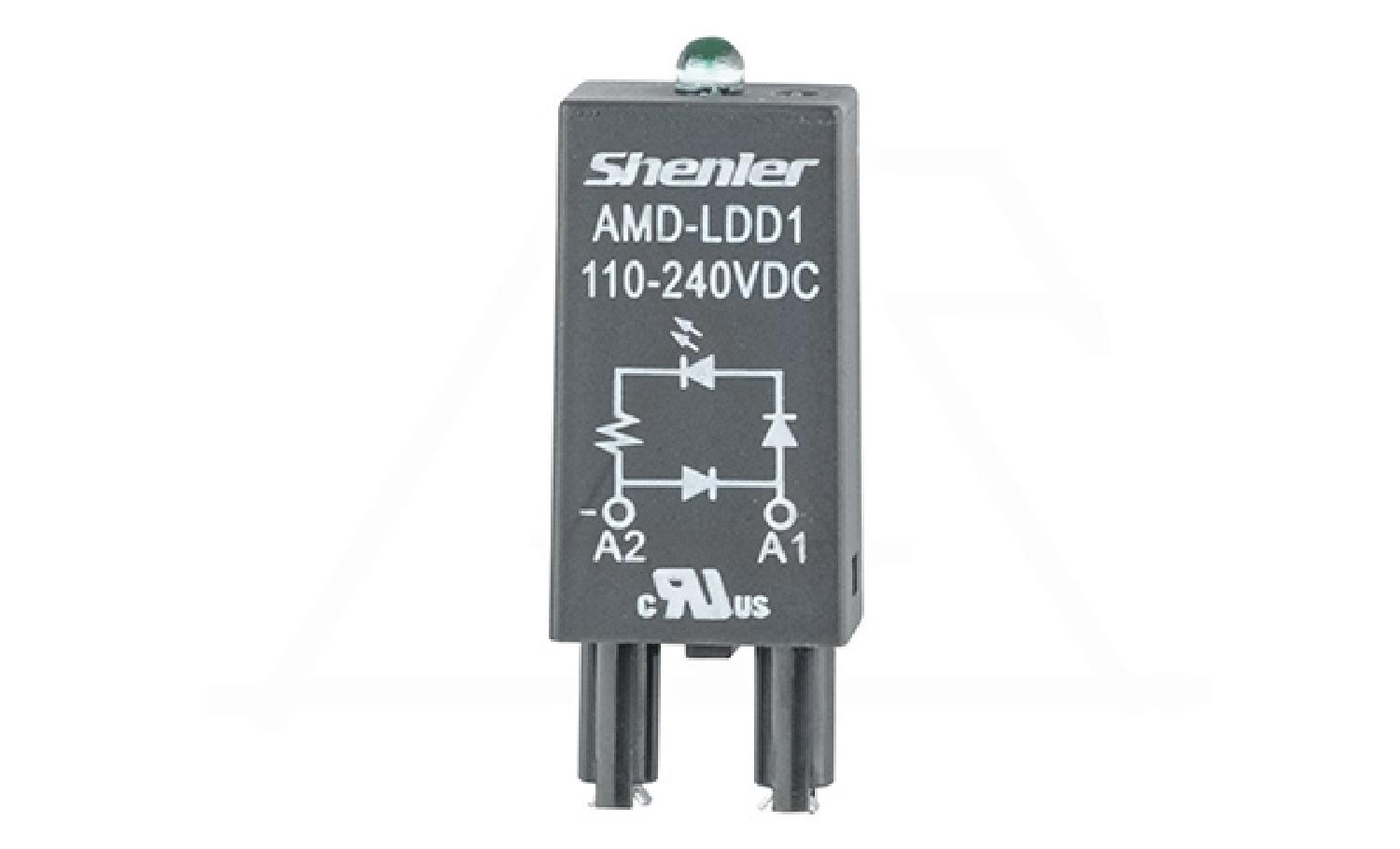 Модуль AMD-LDD1, зеленый LED+диод, 110_240VDC, поляризация +А1/-А2, черный, для SRU, SKF14, SKC, SKB, STB, SRC*-E, SRB, GZT, GZM, GZS, GZMB, ES32