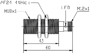 LANBAO LR18XBF08DPOA-E2 индуктивный датчик M18 Sn=8мм PNP NO PTFE разъем M12