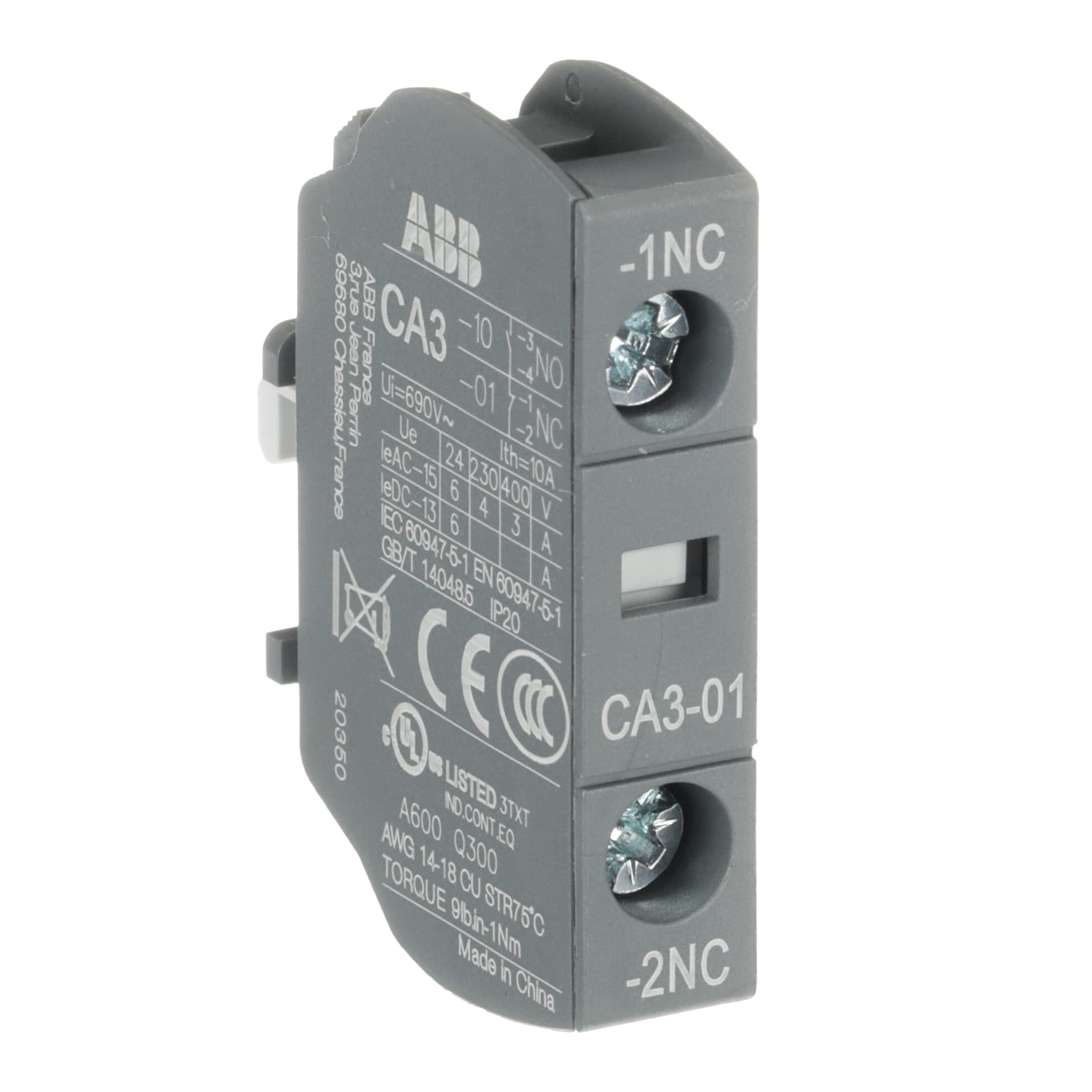 Дополнительный фронтальный блок-контакт CA3-01