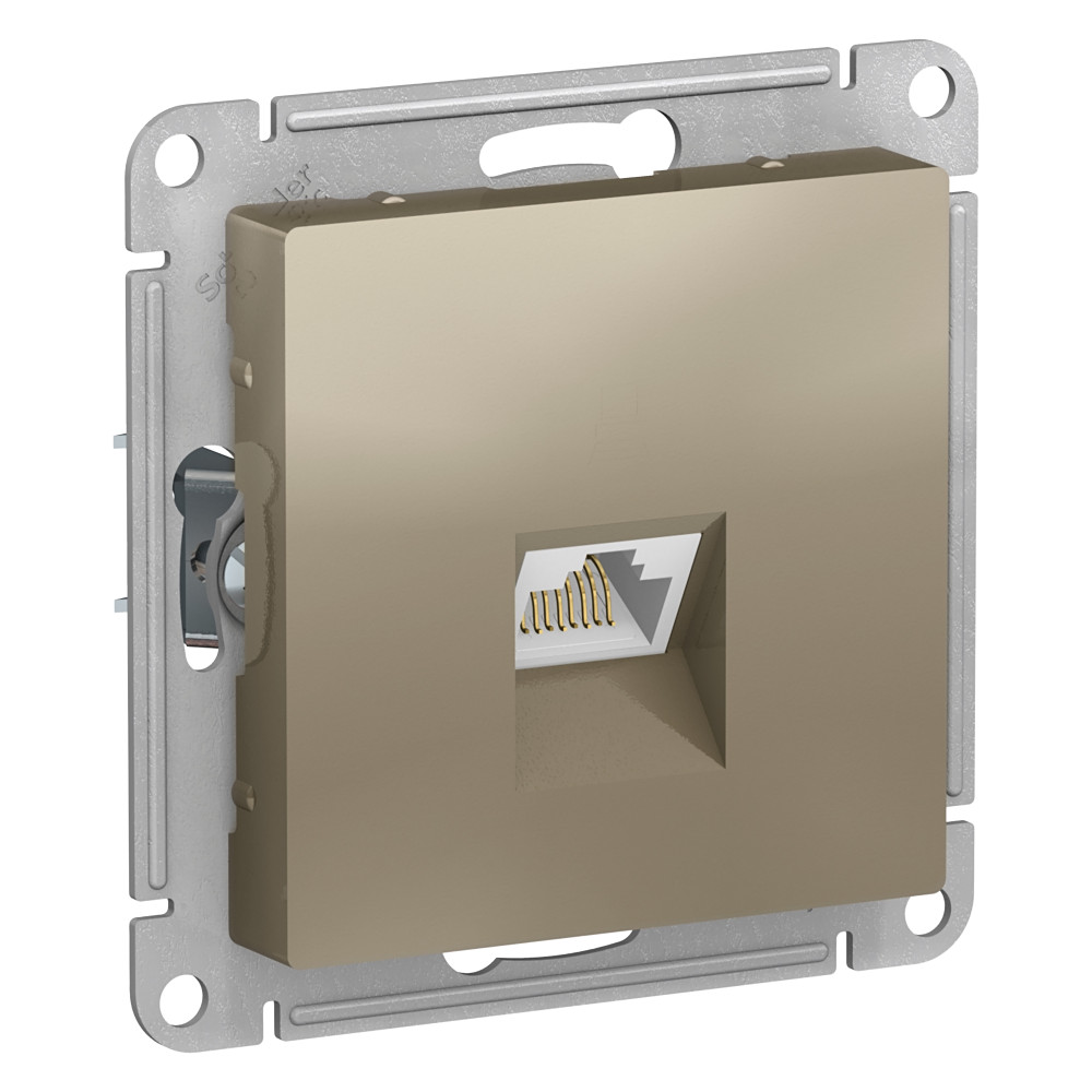 ATLASDESIGN РОЗЕТКА компьютерная RJ45 кат. 6A, механизм, ШАМПАНЬ