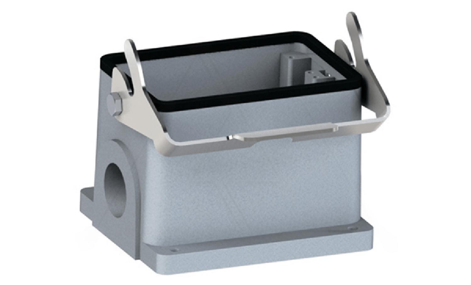 Корпус разъема, размер H48B, приборный, с фиксатором, ввод 2xM40, металл, IP65, RAL 7037