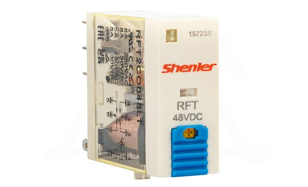 Реле RFT2CO048LT, 2CO, 8A(250VAC/30VDC), 48VDC, мех. индикация, тест-кнопка с блокировкой, LED