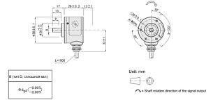 LANBAO ENI38S6-6E5000H-T2 энкодер ?38 сплошной вал 6мм 5000имп/об HTL/PUSH PULL 8-30DC кабель 2м