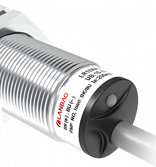 LANBAO LR18XBF08DPCYP индуктивный датчик M18x52,5мм PNP NC IP68 Sn=8мм, кабель 2м