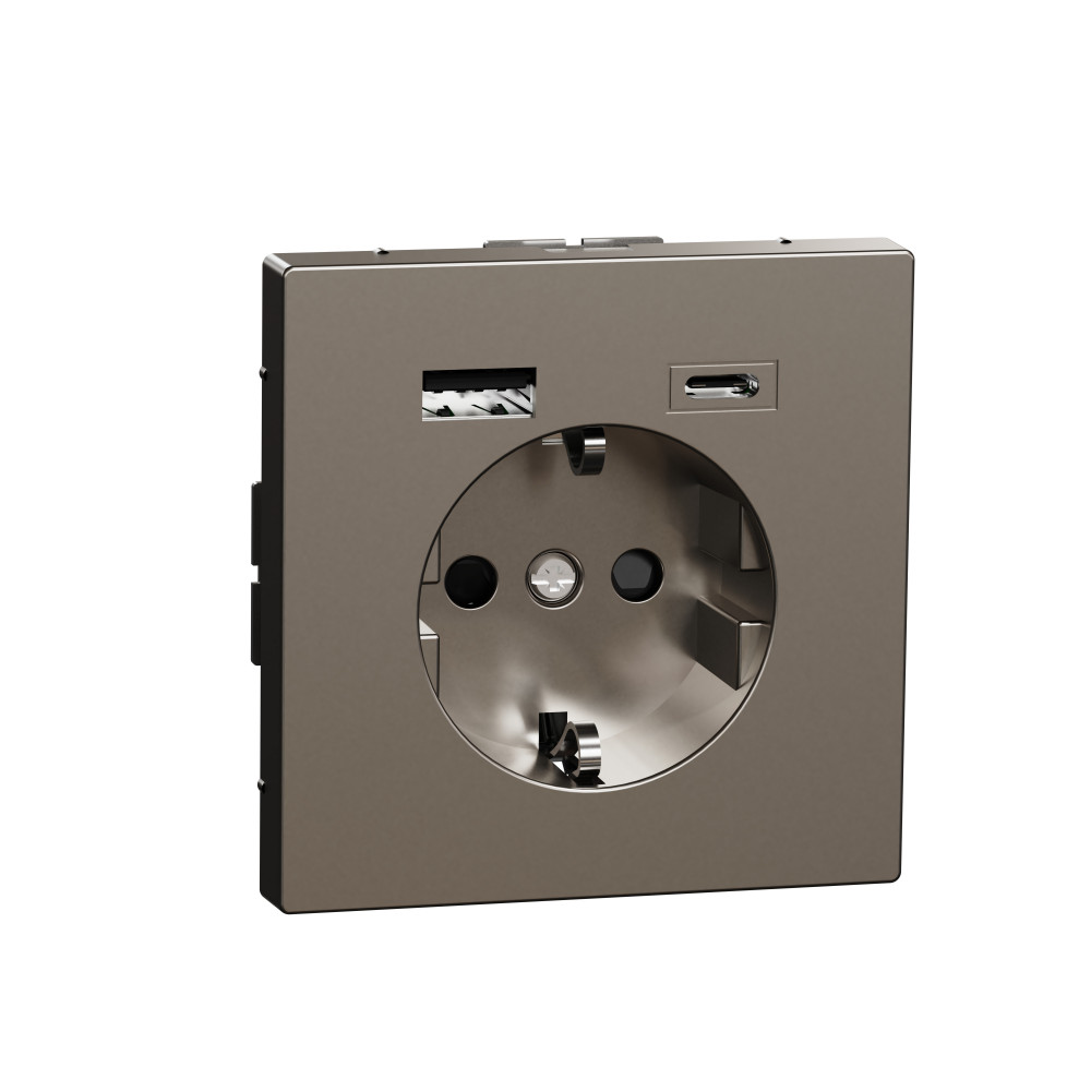 D-Life, РОЗЕТКА с USB A+C, НЕРЖ. СТАЛЬ