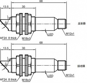 Оптический датчик LANBAO PR18GS-TM20DNO-E2