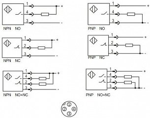LANBAO LE40XZSN40DNRY-E2 индуктивный датчик 40х40х140мм NPN NO/NC Sn=40мм разъем M12