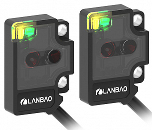 LANBAO PSV-TC50DPOR Оптический датчик 50 см (ненастраиваемое), красный светодиод, PNP, NO, 10…30 DC, ABS, прямоугольный, кабель 2 м, IP67