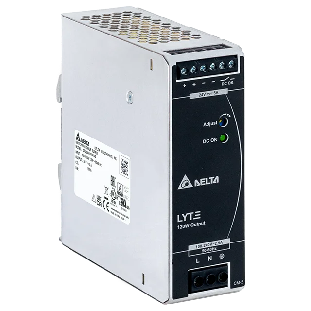Блок питания импульсный Lyte, 120W, 5А, 85_264VAC (120_375VDC) / 24VDC, DIN35, реле DC OK, винт.клеммы, ал.корпус