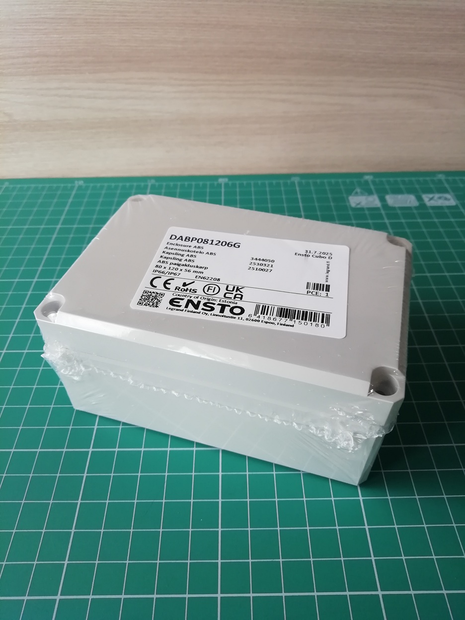 Cubo D 80 x 120 x 56 мм, глухая стенка, серая крышка, ABS, IP 66/67