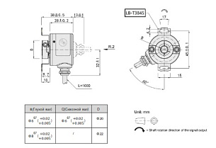 LANBAO ENI38KB8-6C2048J-T2 энкодер ?38 полый вал 8мм 2048имп/об TTL 5VDC кабель 2м