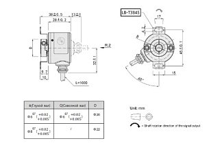 LANBAO ENI38KB6-6E2000H-T2 энкодер ?38 полый вал 6мм 2000имп/об HTL/PUSH PULL 8-30DC кабель 2м