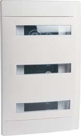 Щиток встраиваемый Practibox 3х12М, IP40, белая дверь с прозр. окошком, с клеммами N+PE