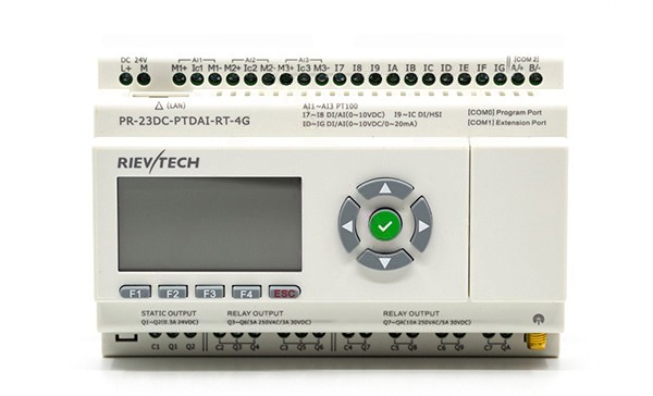 Программируемый логический контроллер PR-23DC-PTDAI-RT-4G , 12_24VDC, 3xPt100, 10DI(6AI), 2TO, 8RO, RTC, SD, RS485, Ethernet, 2G/4G/GSM, ЖКИ