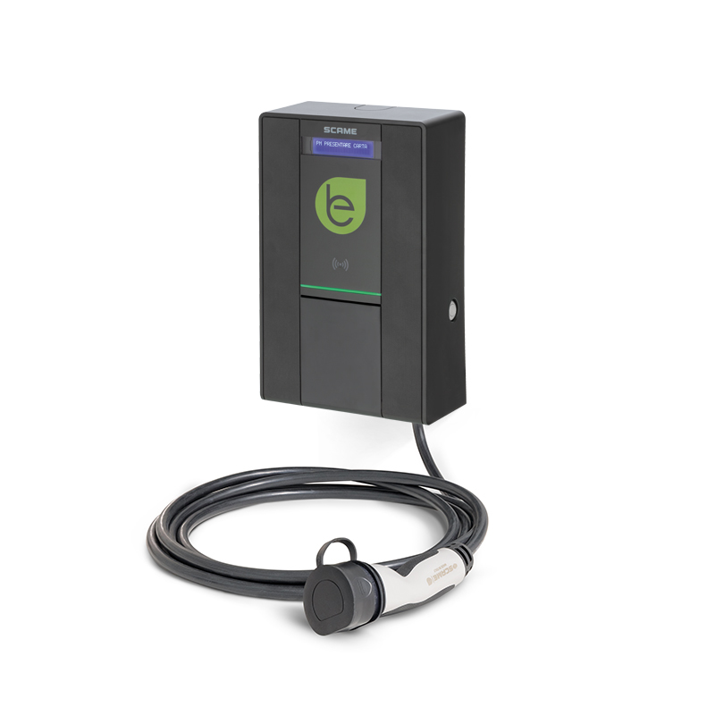 Зарядное устройство BE-W, Тип2, 22kW (32A, 400VAC 3P+N+E), с кабелем 4m, LCD, антрацит, 235x370x115mm, IK08, IP54
