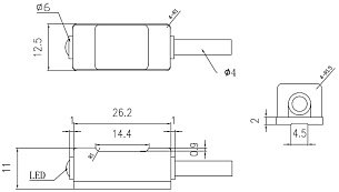 LANBAO FT51DLR Индуктивный датчик прямоугольный, заподлицо, 10…30 DC, Приемник двухпроводный DC, NO+NC, Fe+PBT, кабель PVC 2 м, IP67